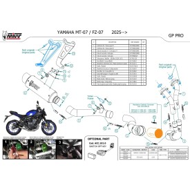 Mivv Echappement Sport Complet Noir Yamaha MT-07 Y.084.LXBP + ACC.099.A1