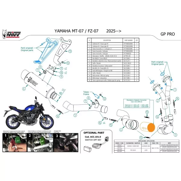 Mivv Echappement Sport Complet Noir Yamaha MT-07