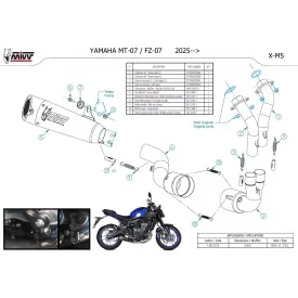 Mivv Scarico Sportivo Completo Nero Yamaha MT-07 Y.083.SC5B