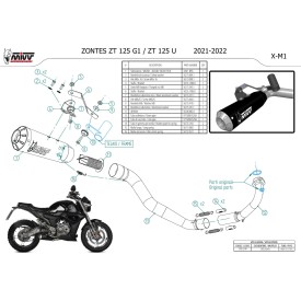 Mivv Escape Deportivo Completo Negro Zontes ZT 125 G1 Z.002.SC4B