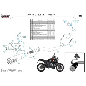 Mivv Echappement Sport Complet Noir Zontes ZT 125 GK Z.004.SC4B