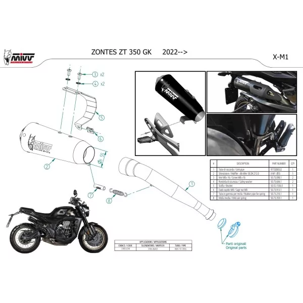 Mivv X-M1 Negro Zontes ZT 350 GK