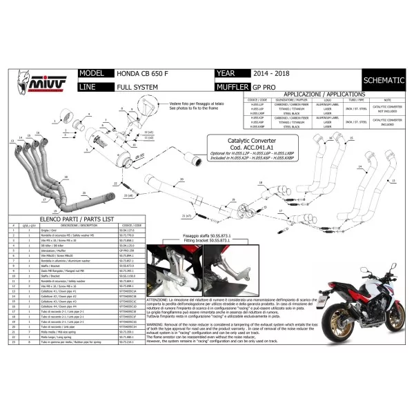 Mivv GP PRO Honda CB 650 F