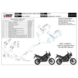 Mivv Katalysator-Ersatzrohr Honda CRF 1000 L AFRICA TWIN H.059.C1