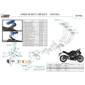 Mivv Komplette Sport-Auspuffanlage Carbon Honda CBR 650 R H.072.L2P + ACC.045.A1