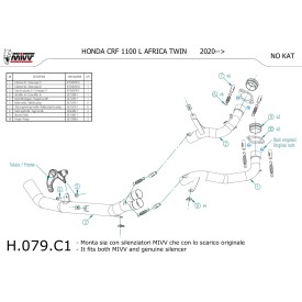 Mivv Decatalizzatore No Kat Honda CRF 1100 L AFRICA TWIN H.079.C1