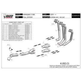 Mivv De-Cat Pipe Kawasaki Z900 K.052.C1