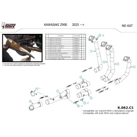 Mivv De-Cat Pipe Kawasaki Z900 K.062.C1