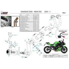 Mivv Scarico Sportivo Completo Carbonio Kawasaki NINJA 650 K.058.SM3C
