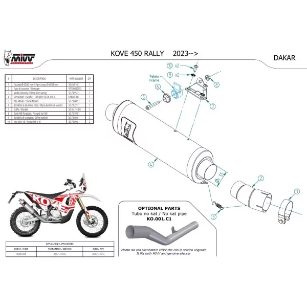 Mivv DAKAR Inox Kove 450 RALLY