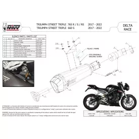 Mivv Delta Race Black Triumph Street Triple 660