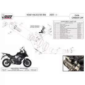 Mivv OVAL Carbone fond carbone Voge VALICO 500DS / DSX VO.001.L3C