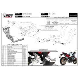 Mivv Sport Exhaust Full System Carbon Honda CB 650 F H.055.L2S + ACC.041.A1
