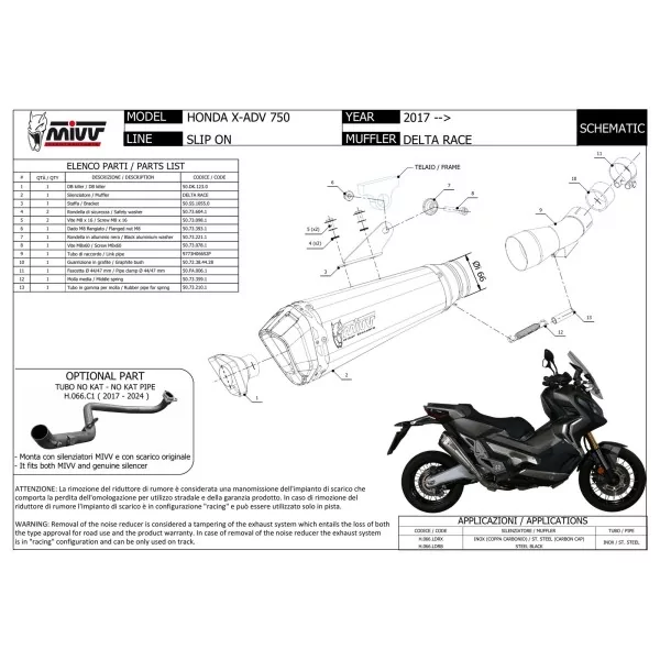 Mivv DELTA RACE Nero Honda X-ADV 750