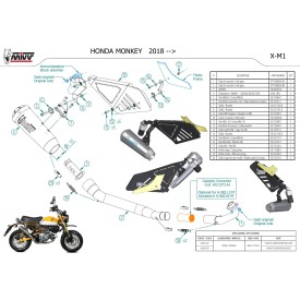 Mivv Komplette Sport-Auspuffanlage Titan Honda MONKEY H.082.LC4T + ACC.073.A1