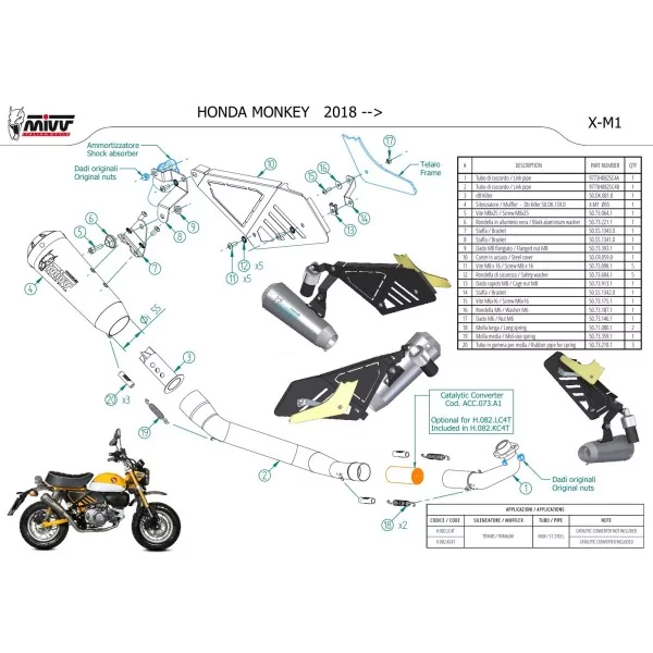 Mivv Komplette Sport-Auspuffanlage Titan Honda MONKEY
