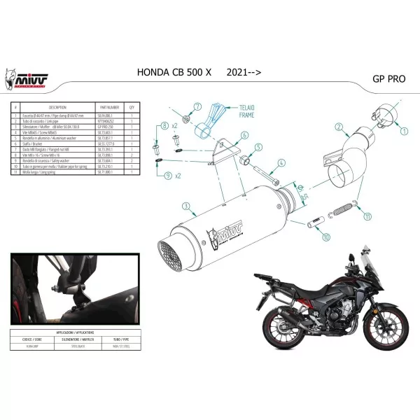Mivv GPpro Noir Honda CB 500 X