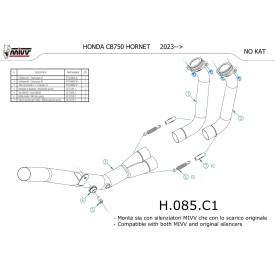 Mivv Katalysator-Ersatzrohr Honda CB750 HORNET H.085.C1