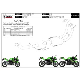 Mivv De-Cat Pipe Kawasaki Z400 K.047.C1