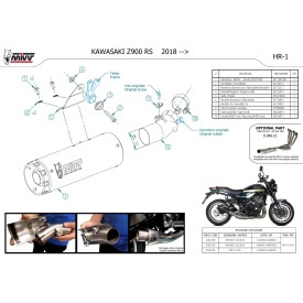 Mivv HR-1 Negro fondo carbono Kawasaki Z900 RS K.046.LH1BC
