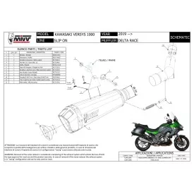 Mivv DELTA RACE Negro Kawasaki Versys 1000 / S / SE K.049.LDRB