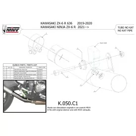 Mivv Katalysator-Ersatzrohr Kawasaki NINJA ZX-6 R K.050.C1