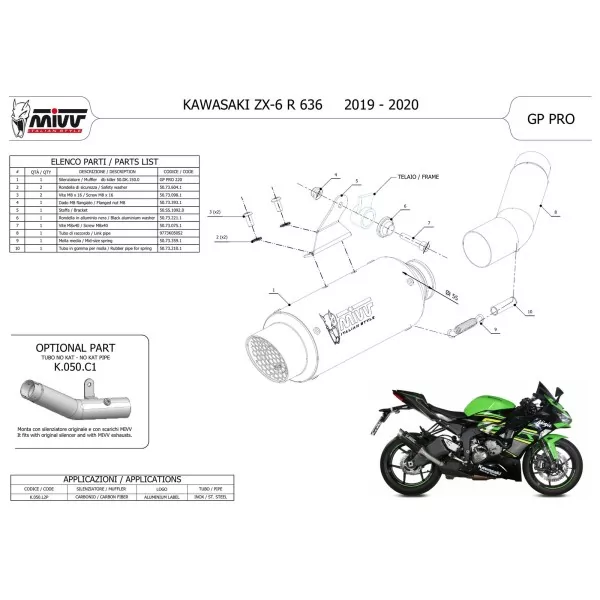 Mivv GPpro Carbon Kawasaki ZX-6 R 636