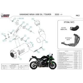Mivv MK3 Inox Kawasaki NINJA 1000 SX / TOURER K.054.SM3X