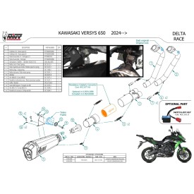 Mivv Echappement Sport Complet Noir Kawasaki Versys 650 K.059.KDRB + ACC.077.A1
