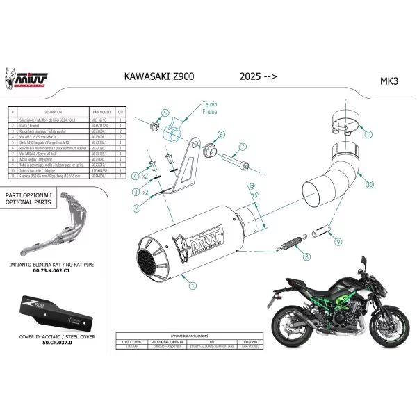 Mivv MK3 Carbonio Kawasaki Z900