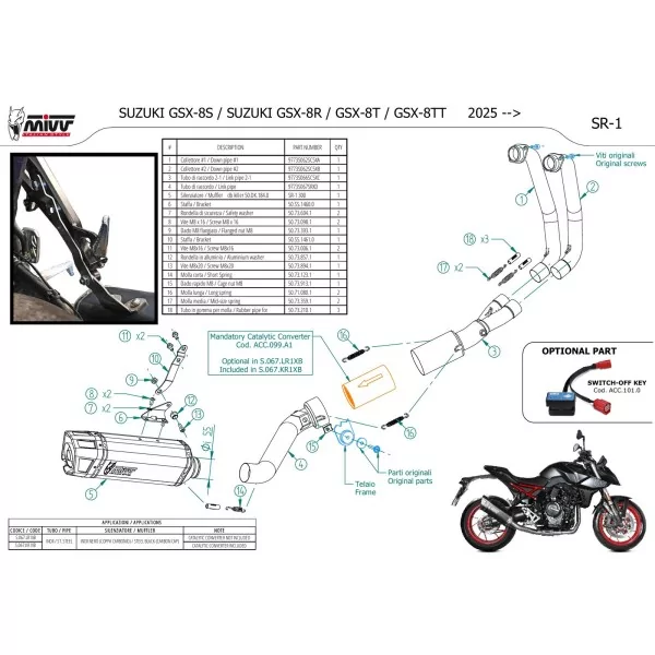 Mivv Escape Deportivo Completo Negro Suzuki GSX-8S