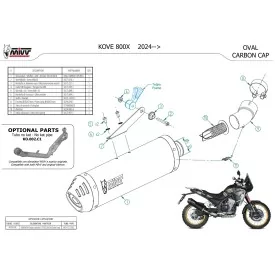 Mivv OVAL Black carbon end cap Kove 800X KO.002.LVC