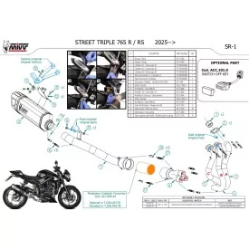 Mivv Sport Exhaust Full System Black Titanium Triumph STREET TRIPLE 765 R / RS T.030.LR1TB + ACC.099.A1