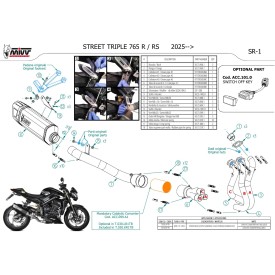 Mivv Komplette Sport-Auspuffanlage Schwarzes Titan Triumph STREET TRIPLE 765 R / RS T.030.LR1TB + ACC.099.A1