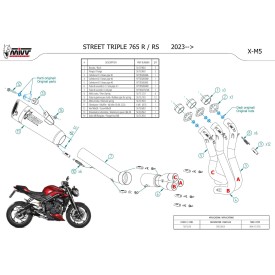 Mivv Sport Exhaust Full System Black Triumph STREET TRIPLE 765 R / RS T.027.SC5B