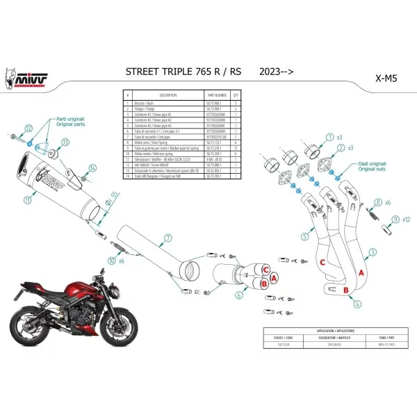 Mivv Sport Exhaust Full System Black Triumph STREET TRIPLE 765 R / RS