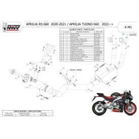 Mivv Scarico Sportivo Completo Titanio Aprilia TUONO 660 X.AP.0001.SC4T