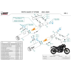 Mivv HR-1 Nero Moto Guzzi V7 STONE M.014.LH1BA + ACC.087.A2