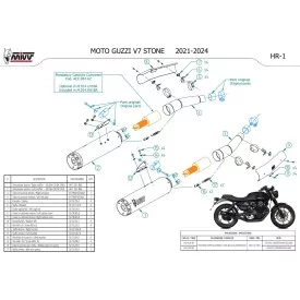Mivv HR-1 Nero Moto Guzzi V7 STONE M.014.LH1BA + ACC.087.A2