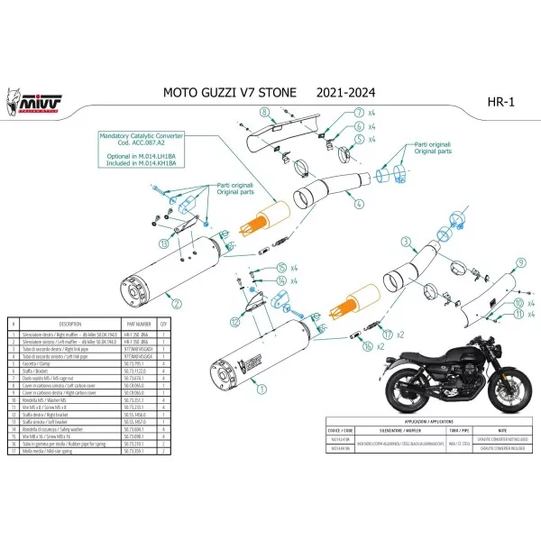 Mivv HR-1 Black Moto Guzzi V7 STONE