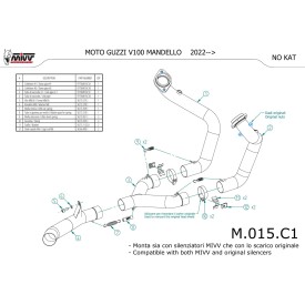 Mivv De-Cat Pipe Moto Guzzi V100 MANDELLO M.015.C1