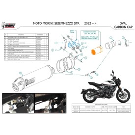 Mivv OVAL Schwarz Carbon-Endkappe Moto Morini SEIEMMEZZO STR MM.002.LZC + ACC.041.A1