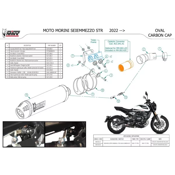 Mivv OVAL Negro fondo carbono Moto Morini SEIEMMEZZO STR