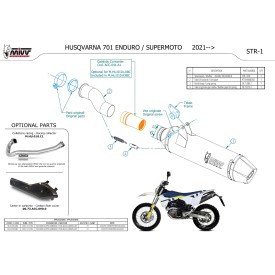 Mivv STR1 Black Husqvarna 701 ENDURO / SUPERMOTO M.HU.010.LXBC + ACC.041.A1