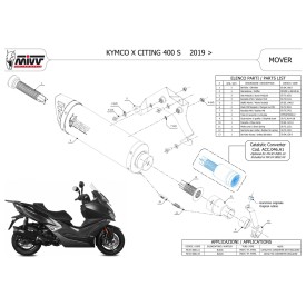 Mivv MOVER Noir Kymco XCITING 400i S MV.KY.0001.LV + ACC.046.A1