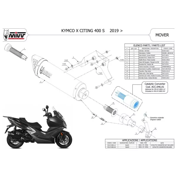 Mivv MOVER Negro Kymco XCITING 400i S