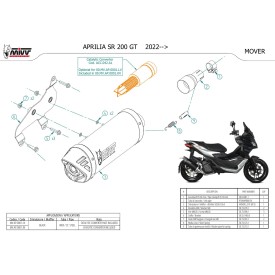 Mivv MOVER Noir Aprilia SR 200 GT MV.AP.0001.LV + ACC.042.A1