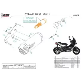 Mivv MOVER Noir Aprilia SR 200 GT MV.AP.0001.LV + ACC.042.A1