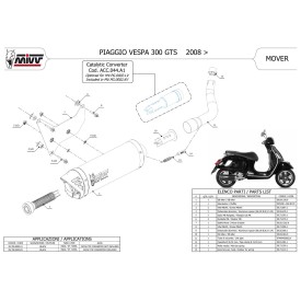 Mivv MOVER Black Piaggio VESPA GTS 300 MV.PG.0002.LV + ACC.044.A1