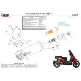 Mivv MOVER Nero Piaggio BEVERLY 400 HPE MV.PG.0005.LV + ACC.042.A1
